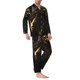 thumbnail image 2 of Balery Black And Gold Fire Dragon Pijama para Hombre de Dos Piezas con Manga Larga, Conjunto de Dormir y Descanso Suave con Bolsillos-XX-Large, 2 of 7
