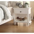 thumbnail image 5 of Modern White Wood Nightstand with 1 Drawer + Open Shelf, 5 of 14