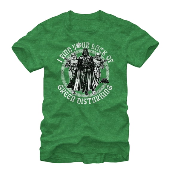Men's Star Wars I Find Your Lack of Green Disturbing Graphic Tee Kelly Green Heather 2X Large