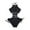 Black, variant on Women's Crochet Cutout One-Piece Swimsuit Halter Tie Side Swimwear,Size:S