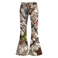 thumbnail image 2 of Grblisyd Girls Flare Leg Uniform Pants High Waist Fashion Camo Maple Leaf Print Bell Bottoms With Button and Pockets, 2 of 3