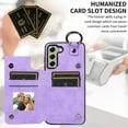 thumbnail image 5 of Nalacover for Samsung Galaxy S21 FE Wallet Case with Card Slots & Metal Finger Ring, Durable PU Leather Back Double Magnetic Botton Flip Kickstand Purse Shockproof Phone Case,Purple, 5 of 10