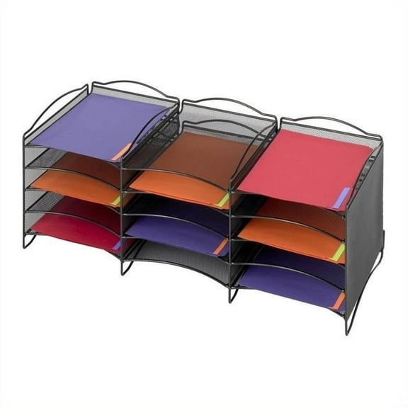 Safco Onyx 12 Compartment Mesh Literature Organizer