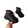thumbnail image 4 of BRGZLK Kids Lace Up Ankle Boots 2026 Autumn Winter Round Toe No-Slip Comfort Casual Warm Snow Booties with Side Zipper Toddler Boys Girls Shoes for Outdoor Black 21-24 Months, 4 of 8