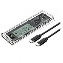 M.2 NVME/NGFF Dual Protocol SSD Enclosure Transparent Hard Drive Case USB3.2 with Intelligent Display SATA SSD Adapter