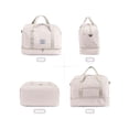 thumbnail image 3 of Gustave Quilted Travel Duffle Bag for Women Large Capacity Overnight Weekender Gym Hospital Bag Water Resistant Carry On Totes with Shoe Compartment & Wet Pocket, White, 3 of 9