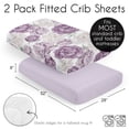 thumbnail image 4 of Sweet Jojo Designs Peony Floral Garden Purple Ivory and Green Fitted Crib Sheets 2 Piece Set, 4 of 6