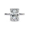 thumbnail image 2 of AFFY Hidden Halo Engagement Ring for Women, 2.50 Carat (ctw) Radiant and Round Cut Lab Grown Diamond Solitaire Ring In 14K White Gold Over Sterling Silver F-G-H, SI Quality Ring Size-5, 2 of 6