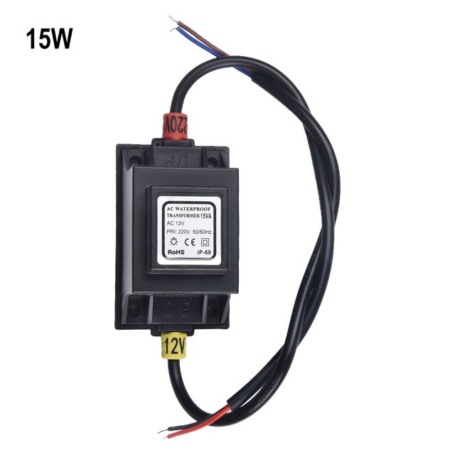 LED Transformer 12V Power Supply AC/AC 5-80W Outdoor Power Supply Transformer With EU Plug IP67 For LED Lighting Swimming Pool 15W