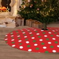thumbnail image 6 of Picia White and Green Polka Dot Print Christmas Tree Skirt , Christmas Tree Skirt Ornaments for Merry Christmas Holiday Party Decorations Indoor Outdoor-48", 6 of 7