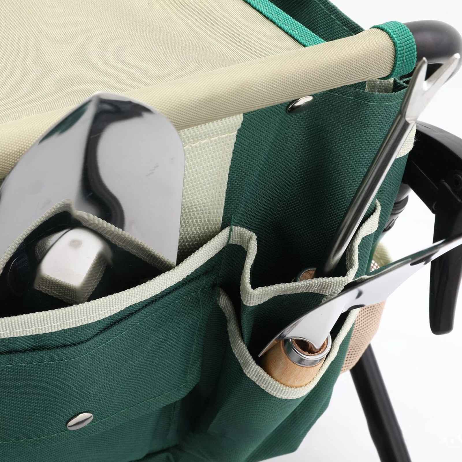 Multi Functional Folding Gardening Tool Storage Bag Handheld Organizer with Multiple Pockets, Durable Cloth Tote for Garden Tools
