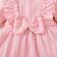 thumbnail image 6 of Kids Beautiful Dresses Girls' Fall and Spring New Long Sleeve Ruffled Lace Round-Neck Embroidery Mesh Princess Bow Skirt Kids Fall Dress Pink-A 12M, 6 of 9