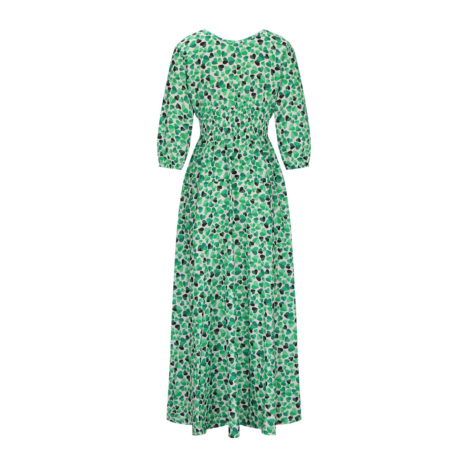 Plus Size Maxi Dress for Women Sexy Deep V Neck 3/4 Sleeve Boho Print Long Dress Wedding Party Casual Dress