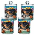 thumbnail image 2 of 2 Pack Qtip Holder Dispenser Cute Dachshund Dog Surfing on Wave Clear Plastic Storage Apothecary Jars for Cotton Swabs Balls Pads Floss, 2 of 7