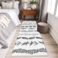 thumbnail image 5 of Black Botanical 2'x6' Runner Rug, Modern Farmhouse Tropical Leaves Washable Non-Slip Area Rugs for Hallway Kitchen Floor Bedroom Entryway, StainResistant Laundry Carpet Decoration Indoor Mat, 5 of 9