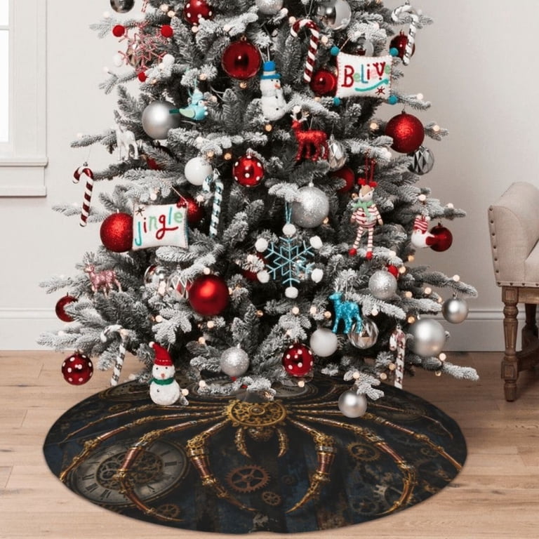 Steampunk Spider Clockwork Art Christmas Tree Skirt, Round Winter Xmas ...