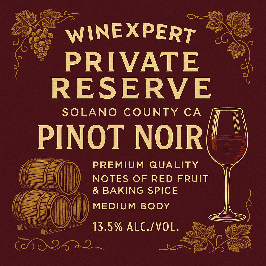 Winexpert Private Reserve Solano County CA Pinot Noir Wine Kit