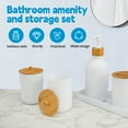 thumbnail image 4 of Dznils 8 Piece Bathroom Accessories Sets with Wastebasket, Bamboo and Plastic Bathroom Decor Set, White, 4 of 11