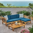 thumbnail image 2 of Christopher Knight Home Alcove Outdoor Acacia Wood 5 Piece Sofa Set by, 2 of 5