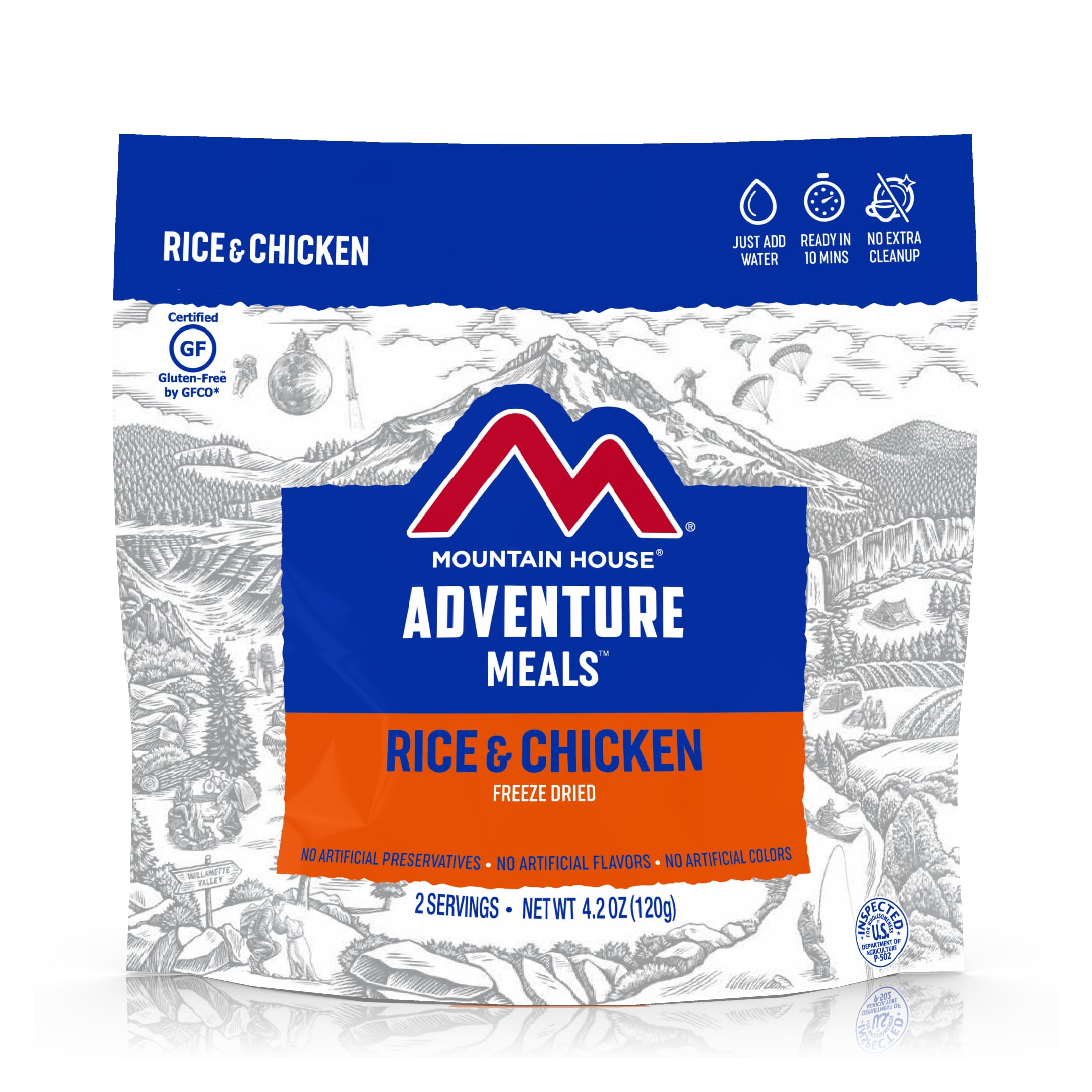 Mountain House Rice & Chicken, Gluten-Free, Freeze-Dried Food, 2 Servings