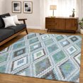 thumbnail image 6 of Addison Rugs Mayfield Premium Machine Washable Transitional Diamond Teal Rectangle Rug, 10' x 14', 6 of 6