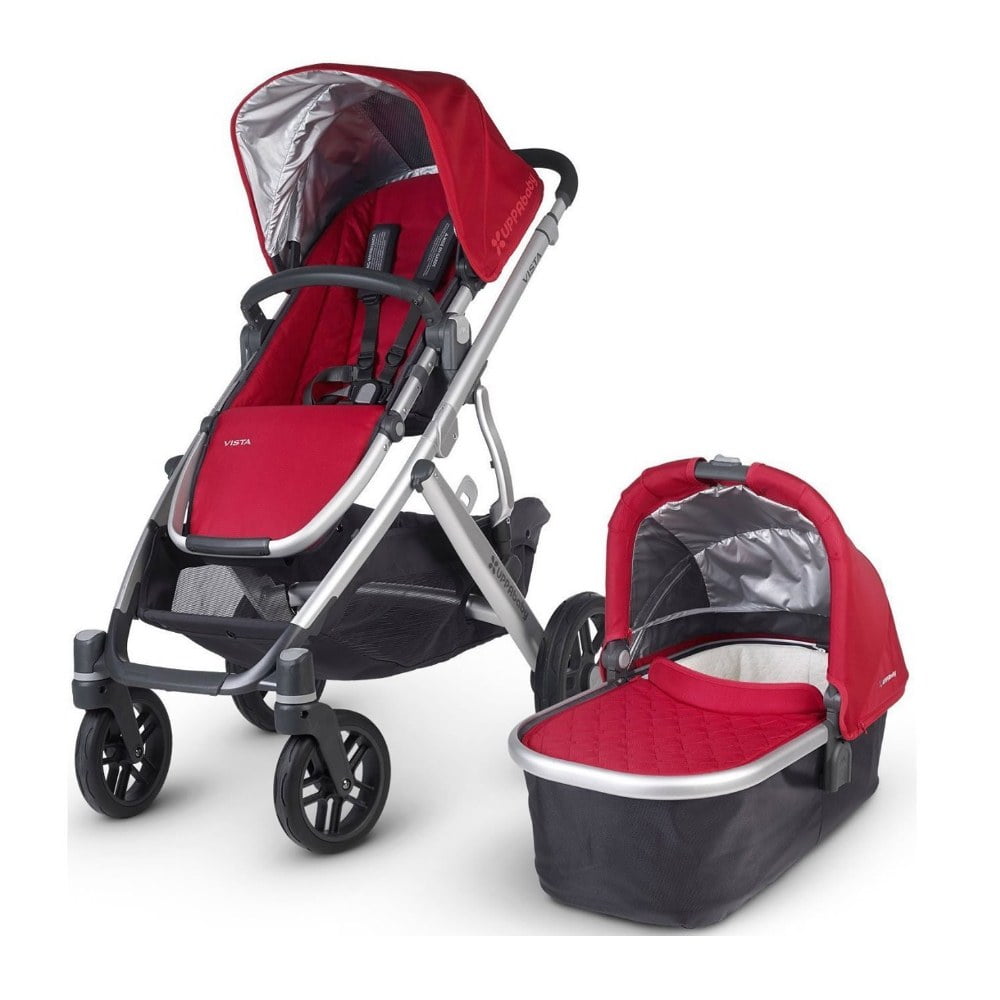 UPPAbaby Minu Stroller In Denny (Red Melange/Silver/Black Leather)