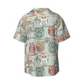 thumbnail image 2 of Xecao offers the Cute Owl for Men's Casual Short-sleeved Shirt, a button-up collared shirt with a pocket, perfect for beach vacations and yacht travel in the 4X-Large size., 2 of 7