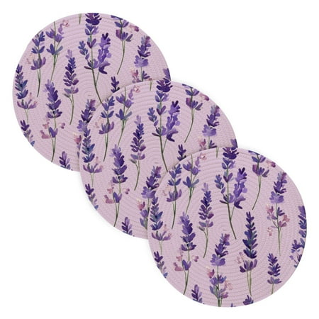 

3 Placemat Pan Bowl Mat Teacup Mat 15x15x24 Inch Tray Mat Kitchen Pot Mat Hot Pot Mat Teapot Mat Table Protective Mat Purple Lavender2