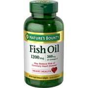 Nature's Bounty Fish Oil, 1200 mg Omega-3, 200 Rapid Release Softgels, Dietary Supplement for Supporting Cardiovascular Health - 2 Pack