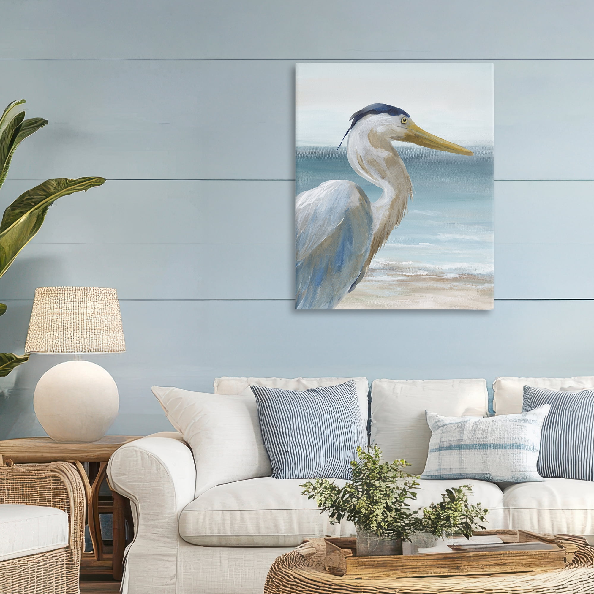 Stupell Industries Right Gazing Heron Canvas Wall Art, design by Nan