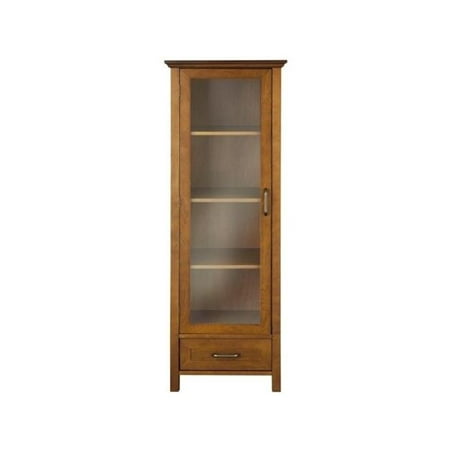 Avery Linen Cabinet with 1 Door and 1 Bottom Drawer - Wood veneer with Oil Oak (Best Oil For Oak Doors)