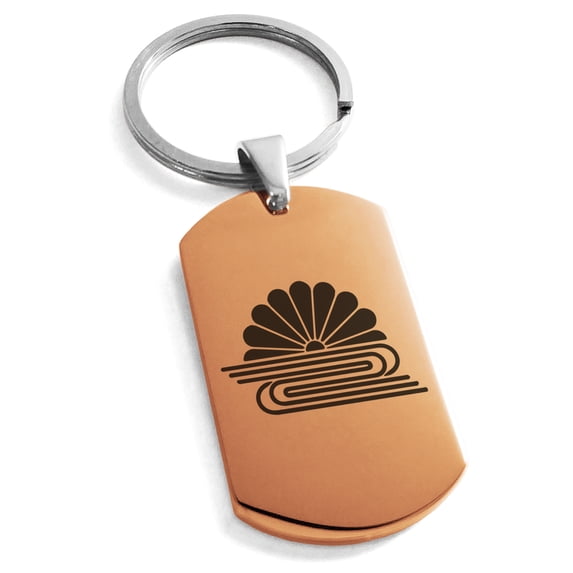 Stainless Steel Kusonoki Samurai Crest Engraved Dog Tag Keychain Keyring
