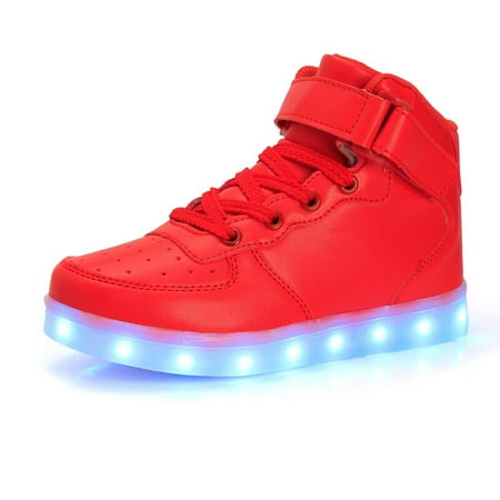 

Engtoy Kids LED Sneakers for Boys Hook&Loop Low Light Up Shoes LED Girls USB Recharging
