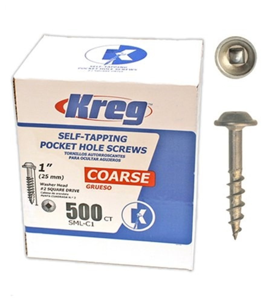 Sml-c1-100 Pocket Screws 1-inch 8 Coarse Washer-head 100ct Kreg Hole Great Jig for sale online 