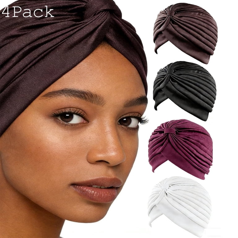 Women’s Stretchy Slouchy Beanie Chemo Hat Turban Head Wraps 5 Pack SATINIOR 5 Pieces Women main image 4