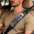 thumbnail image 4 of Xoenoiee Dragonfly Flower Print Cars Seat Covers Full Set of 5, PU Leather Car Accessories with Seat Belt Covers Pads and Center Console Cushion Pad for Most Vehicles, 4 of 7