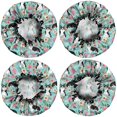 thumbnail image 2 of Shower Caps,Corgi Dog and Flowers Waterproof Shower Cap for Women 4 Pieces,Double Reusable Hair Cover for Shower PEVA Elastic Stretch Hem, 2 of 7
