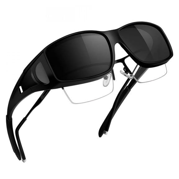 GJX 2026 New Fit Over Wrap Sunglasses Polarized Lens Wear Over Eyeglasses 100% Uv Protection for Men and Women for Driving,Outdoor Sports,Beach,Travel,Everyday Use