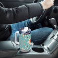 thumbnail image 7 of Floral Flowers Blue 40 oz Tumbler with Handle Insulated&nbsp;Travel Mug&nbsp;Lid Straw Leak Proof Steel Vacuum Water Bottles Glasses Fits in Car Cup Holder, 7 of 7