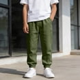 thumbnail image 5 of Kids Unisex Joggers Soft Cotton Linen Harem Pants Elastic Waist and Cuffed Ankle Loose Fit Baggy Trousers for Kindergarten Play, 5T-15Y, 5 of 7