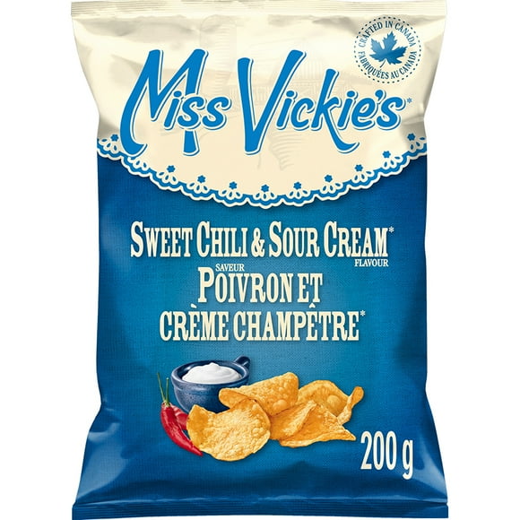 Miss Vickie's Sweet Chili & Sour Cream flavour kettle cooked potato chips, 200GM