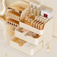 thumbnail image 4 of Organizador de maquillaje KQJS con cajones de gran capacidad, color crema, 4 of 7