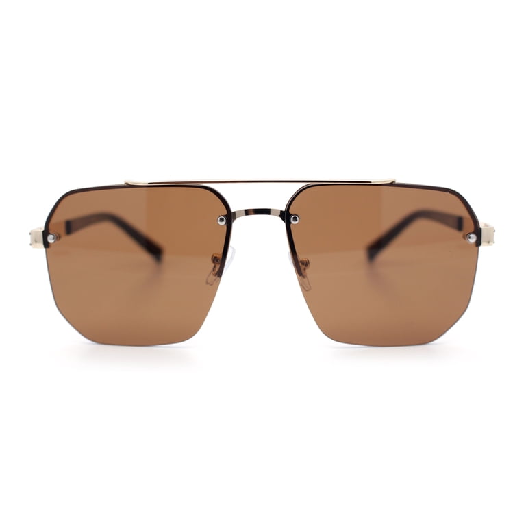 Gold and Brown Designer Sunglasses Amazon.com: FLAWLESS EYEWEAR Oversized Big Thick Flat Top  main image 3