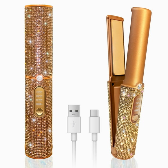 Fer à Lisser Sans Fil, Fer à Lisser Portable 2 en 1 pour Lisser et Boucler les Cheveux, Fer Plat Sans Fil à Chauffage Rapide, Fer à Lisser 5000mAh