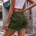 thumbnail image 4 of biudgviw Denim Shorts for Women Elastic High Waisted Trendy Drawstring Jeans Casual Hot Summer Shorts with Pockets, 4 of 5