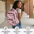 thumbnail image 3 of Chririnla Deer Backpack for School Boys Large Capacity 17 Inch Bookbag Pink Hunting Forest Elementary Preschool Daypack with Side Pocket for Travel Camping Outdoor, 3 of 7