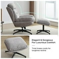 thumbnail image 6 of Swivel Accent Chair with Ottoman for Living Room Bedroom Reading Room, Cozy Lounge Armchair Fluffy Round Tufted Back Adult Gifts for Small Room Lazy Relax Read TV Chair,Gray, 6 of 8