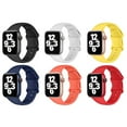 thumbnail image 1 of ALMNVO 6Pack Compatible with Aplle Watch Bands 41mm 40mm 38mm, Silicone Sport Band Adjustable Elastic Wristbands Replacement for iWatch Series 8 7 SE 6 5 4 3 2 1 Accessories Women Men, 1 of 12