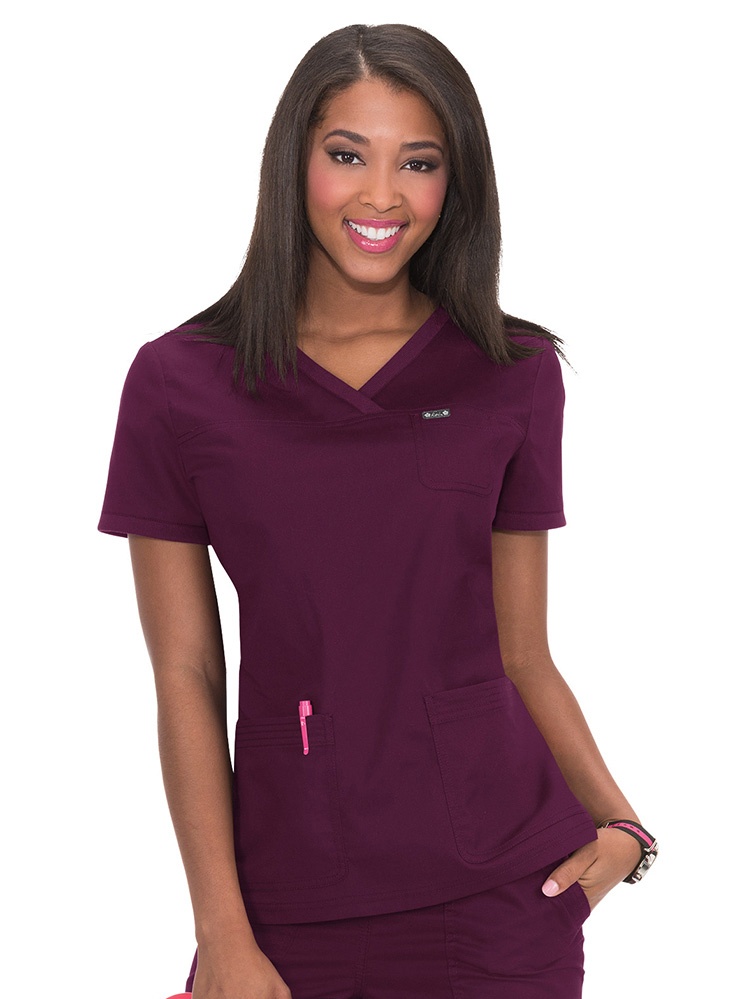 Koi 'Classics' Women's Nicole Crossover VNeck Solid Scrub Top Scrub