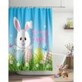 thumbnail image 3 of Easter Shower Curtain Cartoon Bunny Eggs Shower Curtains for Bathroom Decor Spring Flower Happy Easter Bath Curtains Sets for Spring Easter Bathroom Decor Fabric Waterproof Extra Long 72" X 84", 3 of 6